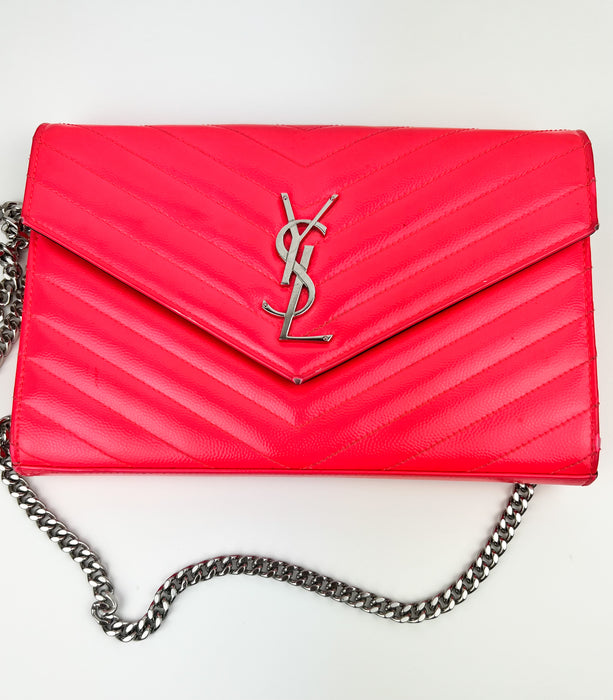 Saint Laurent Monogram chain  bag in Neon Pink