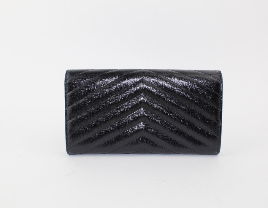SAINT LAURENT QUILTED LEATHER WALLET