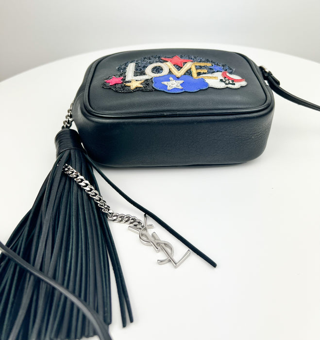 Saint Laurent Mini Tassel Blogger Crossbody "Love" Bag