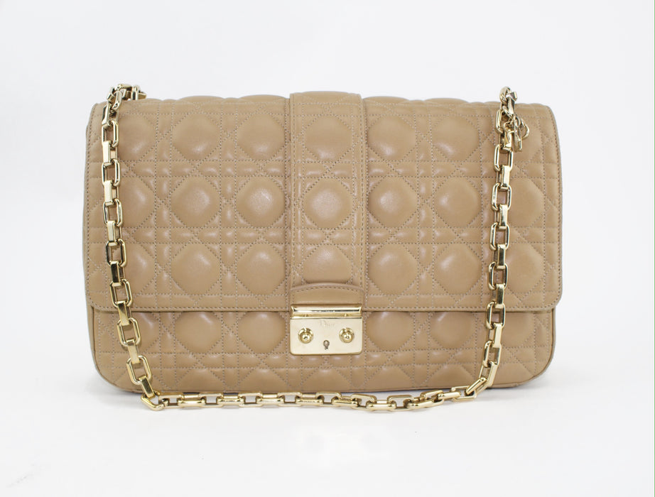 DIOR QUILTED LEATHER LARGE MISS DIOR FLAP BAG