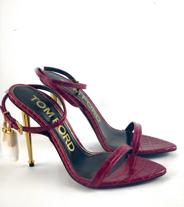 Tom Ford Stamped Croc Padlock 105mm Sandals