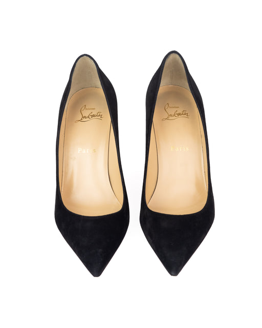 Christian Louboutin Kate 85 Velour Heels in Black