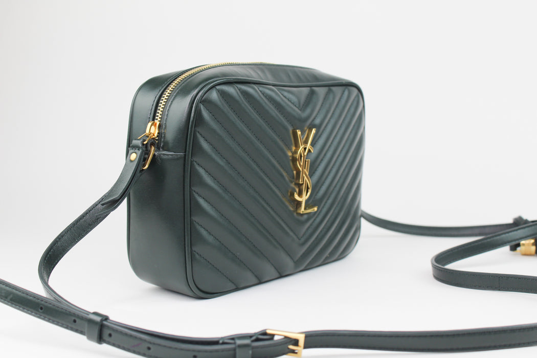 Saint Laurent Lou Matelasse Camera Bag Green