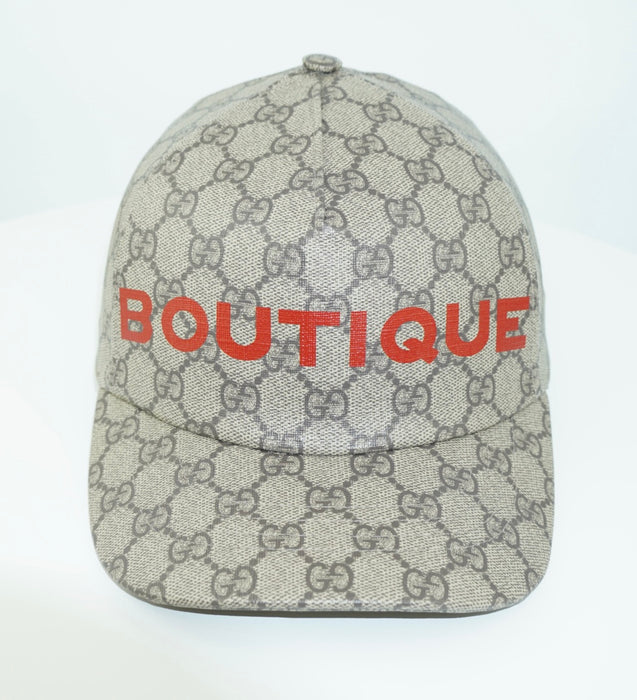 Gucci GG Canvas Baseball Hat "Boutique"  in Brown and Beige