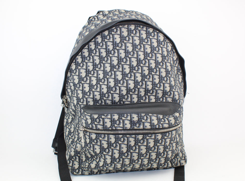 Dior Blue Oblique Jacquard Backpack