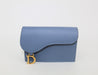 DIOR SADDLE FLAP CARD HOLDER BLUE