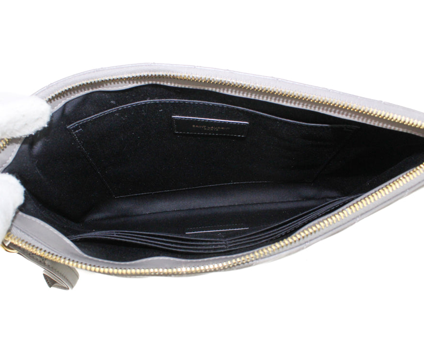 Saint Laurent Matelasse Pouch Grey