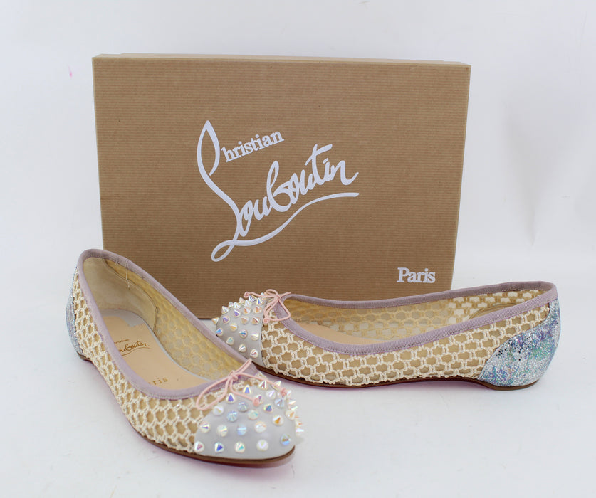 CHRISTIAN LOUBOUTIN MIX FLAT CALF/KNOT SIZE 37 - LuxurySnob
