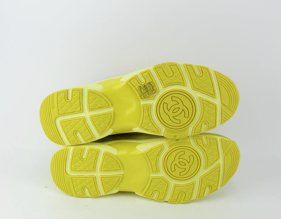 Chanel Yellow Cross Trainer Sneakers