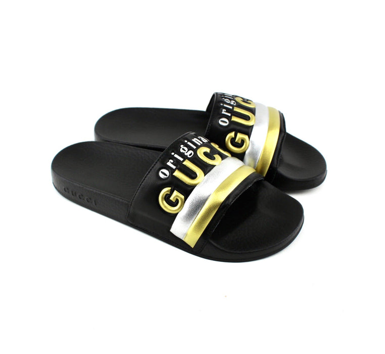 GUCCI PURSUIT PUFFER SLIDES BLACK