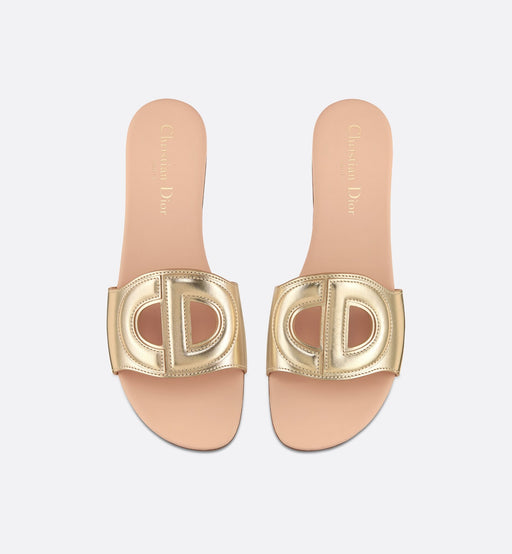 Christian Dior D-club slides Metallic Gold