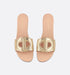 Christian Dior D-club slides Metallic Gold