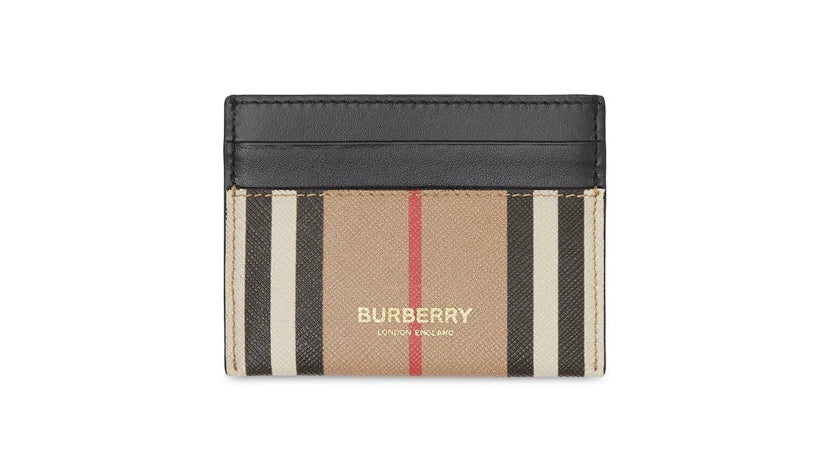 Burberry Icon Stripe Leather Cardholder