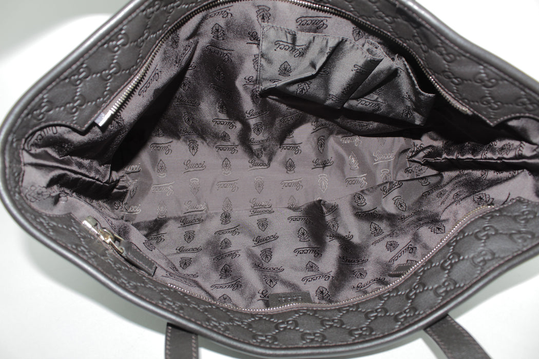 GUCCI MICROGUCCISSIMA TOTE DARK BROWN