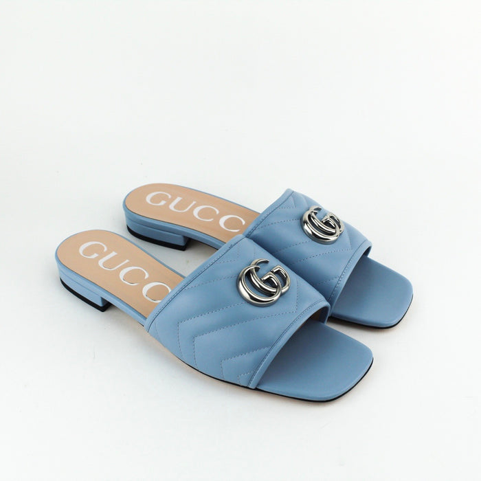 GUCCI MARMONT GG SLIDE BLUE