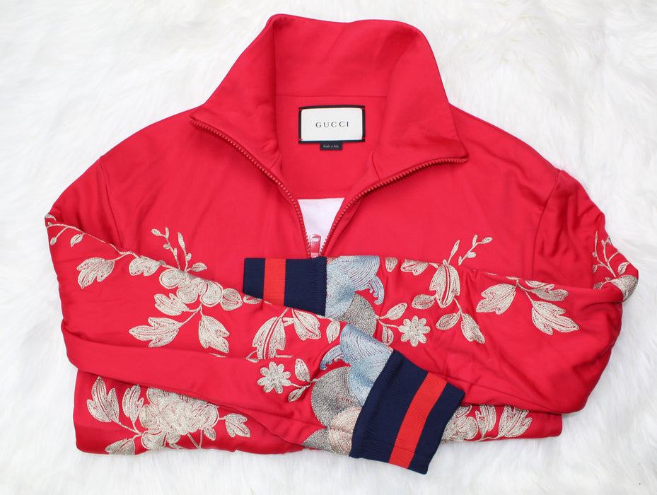 GUCCI FLORAL EMBROIDERED TRACK JACKET SIZE L