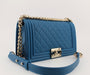 CHANEL LAMBSKIN MEDIUM BOY BAG BLUE