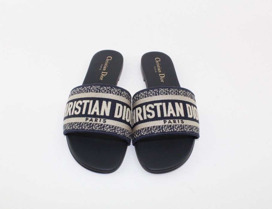 CHRISTIAN DIOR DWAY SLIDES DEEP BLUE