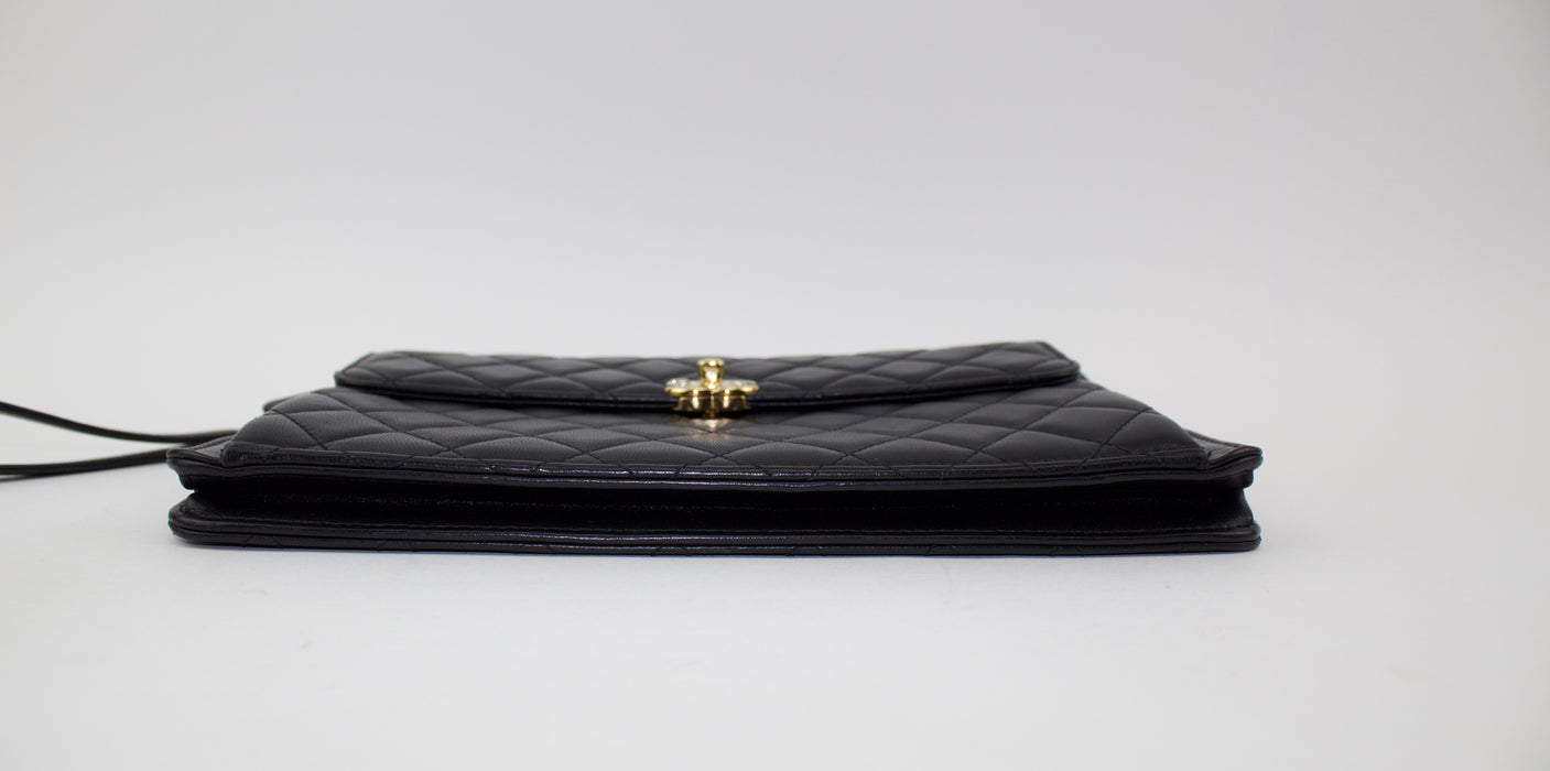 CHANEL LAMBSKIN WRISTLET FLAP POUCH