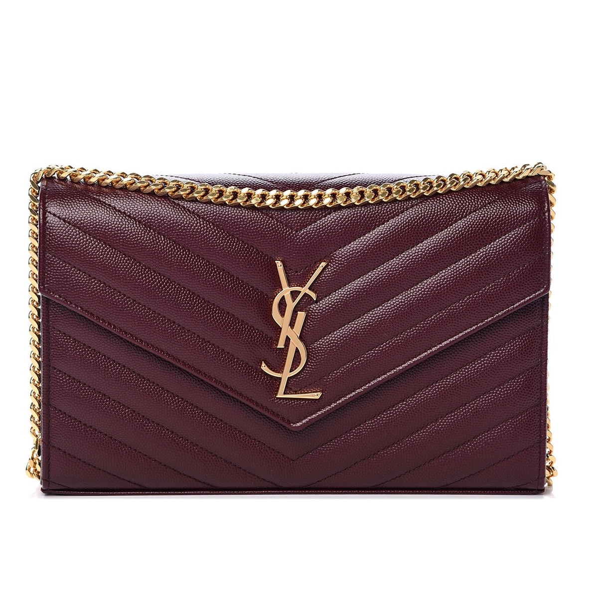 YSL MONOGRAM CHAIN BAG IN ROUGE LEGION | LuxurySnob Genuine Pre Owned ...