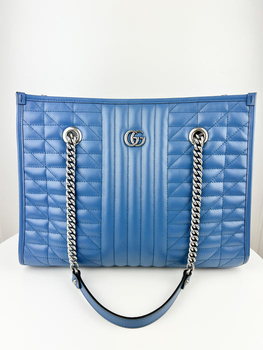 Gucci GG Marmont medium tote blue