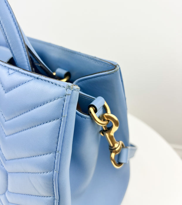 GG Marmont Medium Matelasse Bag in Blue