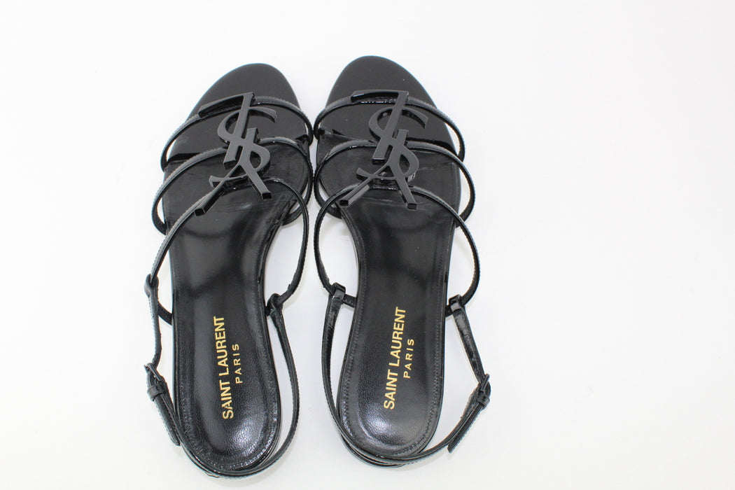 SAINT LAURENT CASSANDRA PATENT SANDALS