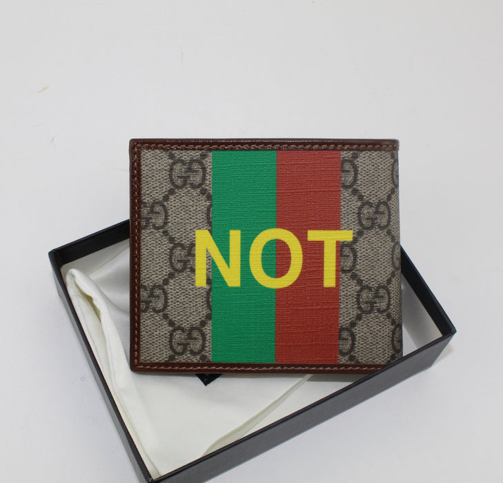 GUCCI FAKE/NOT PRINT BILLFOLD WALLET