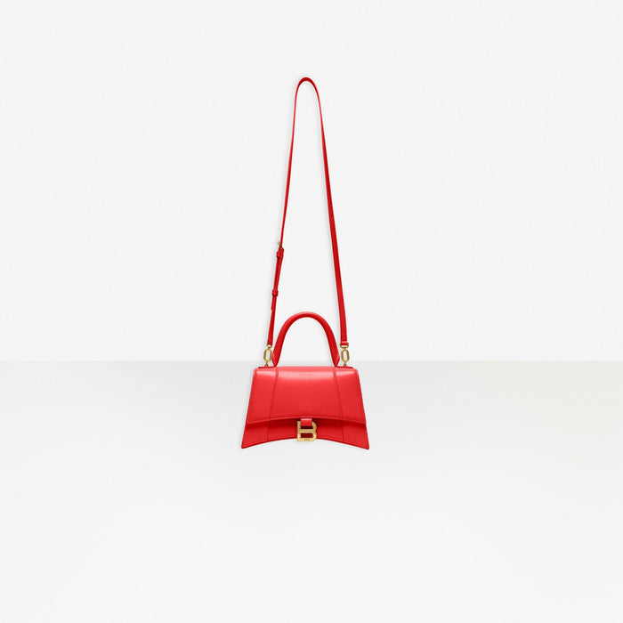 Balenciaga Hourglass Small Top Handle Bag in bright red