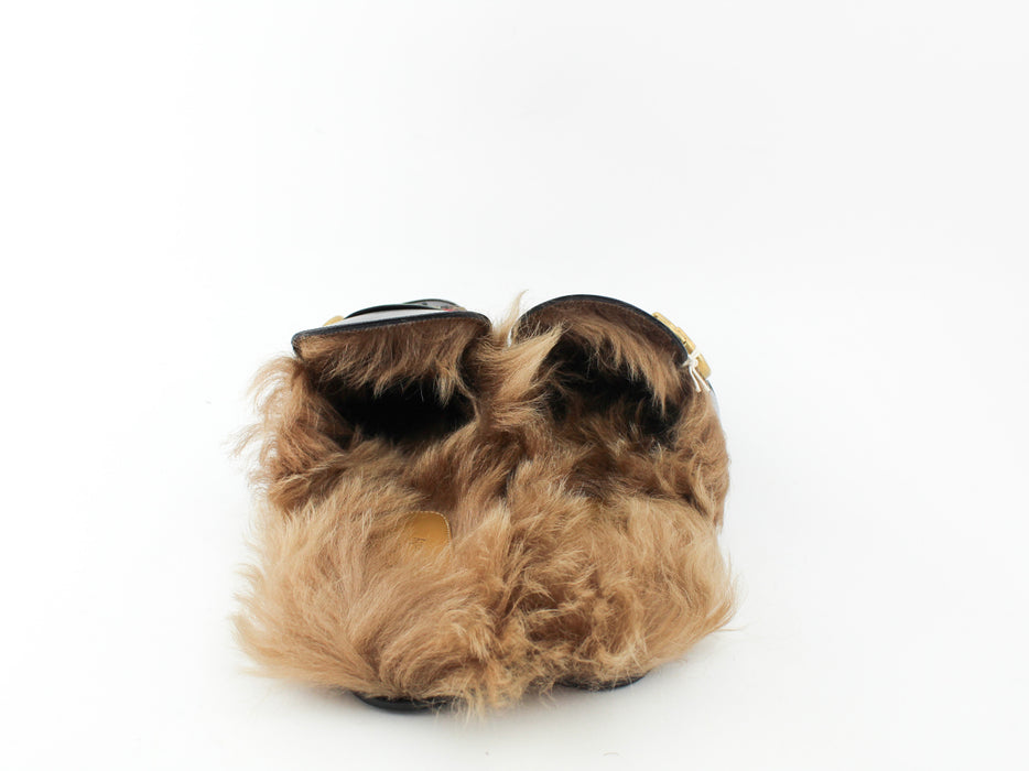 Gucci Tiger Patch Princetown Fur-lined Loafers