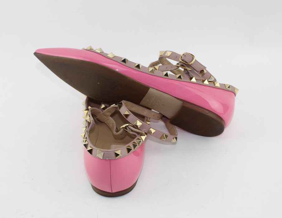 VALENTINO ROCKSTUD FLATS SIZE 39 - LuxurySnob