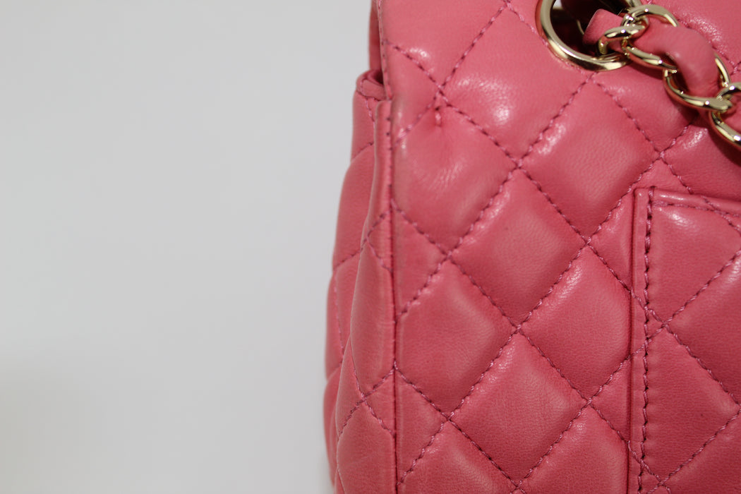 CHANEL SMALL LAMBSKIN FLAP BAG IN PINK - LuxurySnob