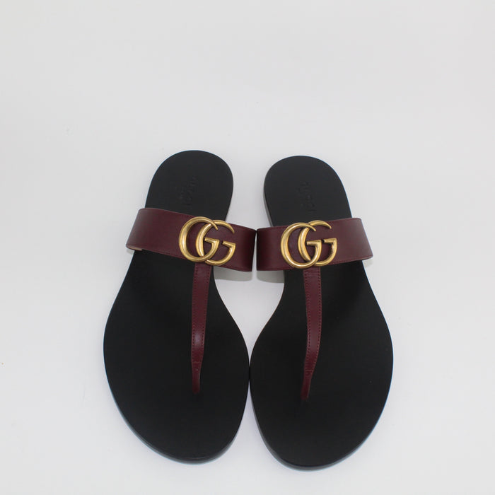 GUCCI GG THONG LEATHER SANDALS