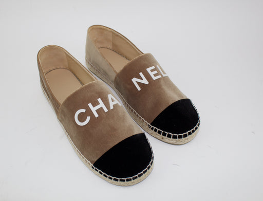 CHANEL VELVET ESPADRILLES SIZE 38