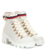 GUCCI GROSGRAIN TRIMMED QUILTED LEATHER ANKLE BOOTS - LuxurySnob