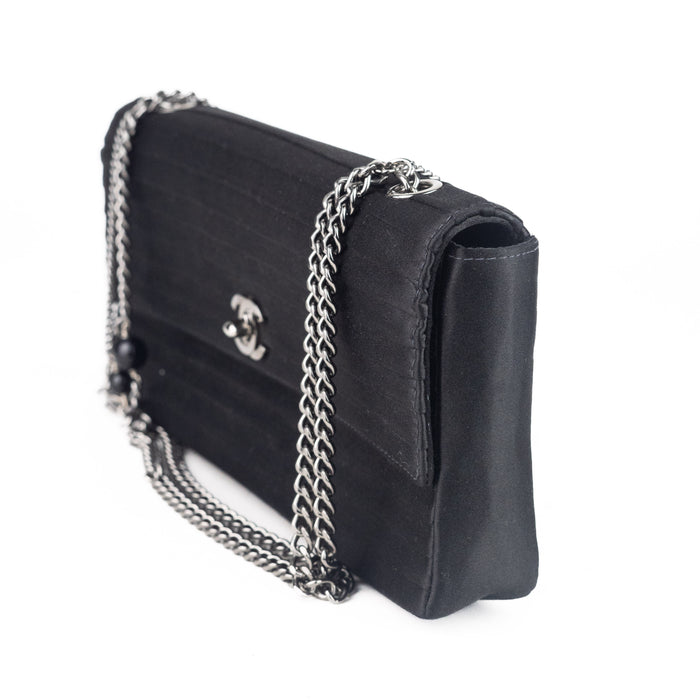 Chanel Black Satin East West Bag