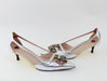 GUCCI METALLIC LEATHER PUMP WITH CRYSTAL DOUBLE G - LuxurySnob