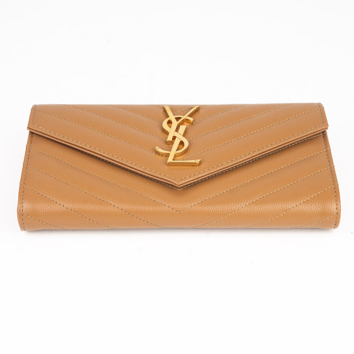 Saint Laurent Large Flap Wallet  with Gold Hardware