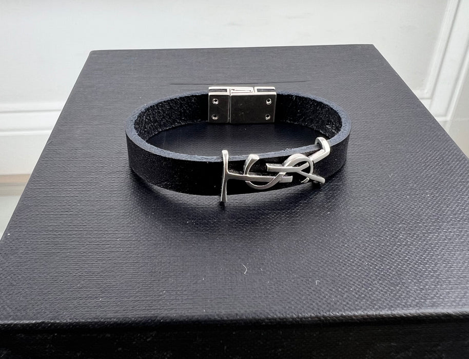 Saint Laurent Opyum Leather Bracelet