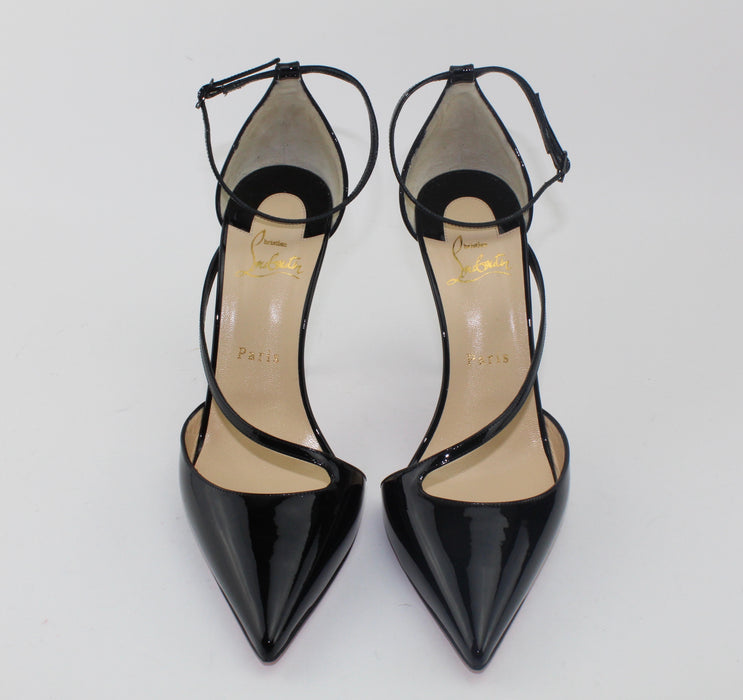 CHRISTIAN LOUBOUTIN FLIKETTA 100 PATENT BLACK