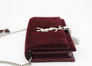 Saint Laurent Velvet Crystal Monogram Kate Tassel Wallet on Chain