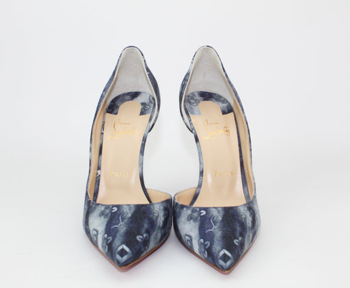 Christian Louboutin Iriza 100MM Printed Denim Heels