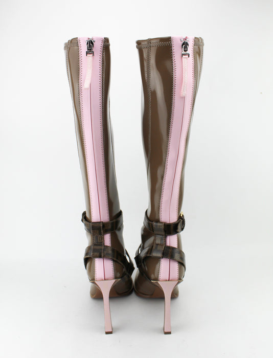 Fendi Patent Neoprene Boots