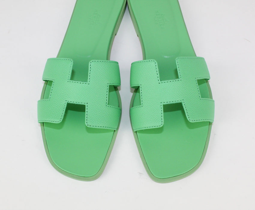 Hermes Oran Sandal in Light Green