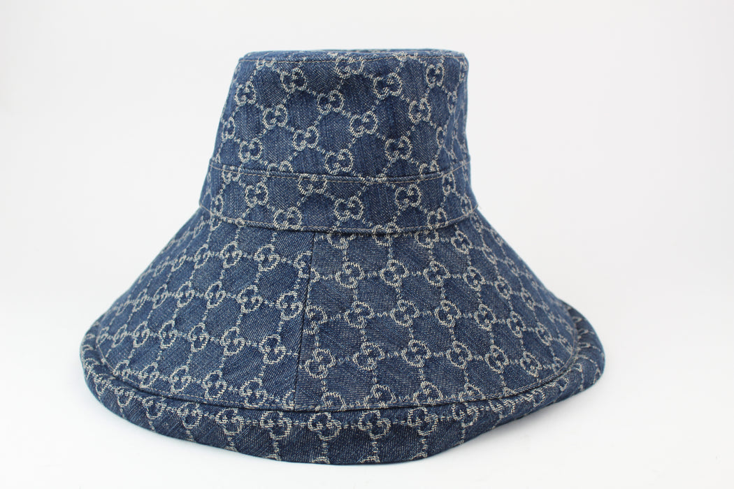 Gucci Eco Washed Denim Wide Brim Hat