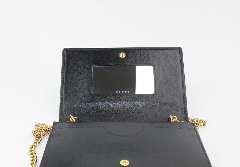 Gucci Leather Chain Crossbody Bag