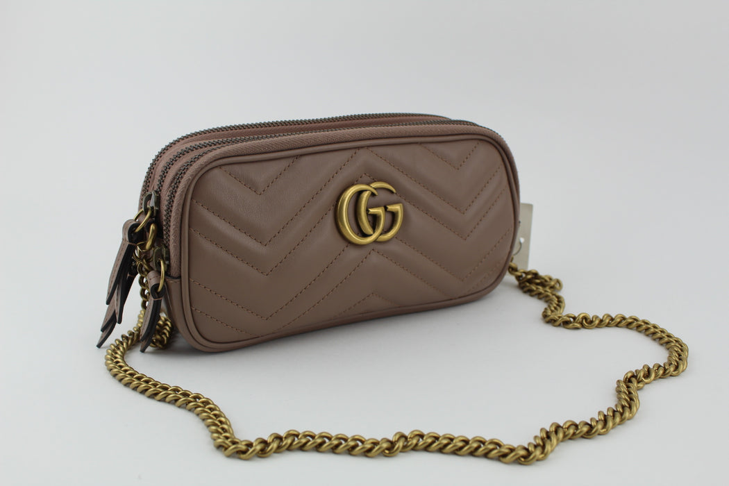 GUCCI GG MARMONT CHAIN BAG TRIPLE ZIP