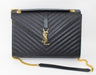 SAINT LAURENT LARGE ENVELOPE GRAIN DE POUDRE CHAIN BAG - LuxurySnob