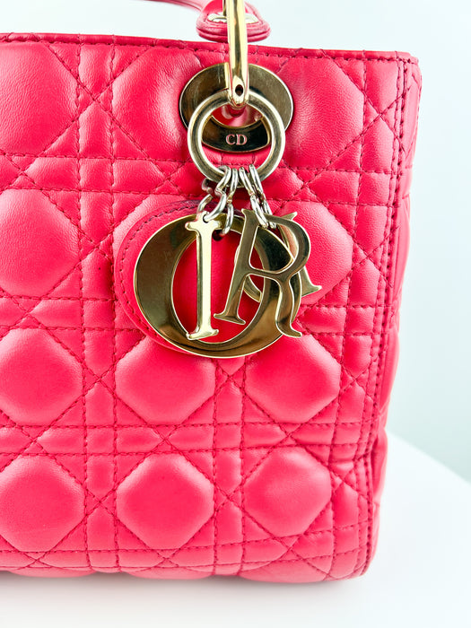 Dior Lambskin Cannage Medium Lady Dior