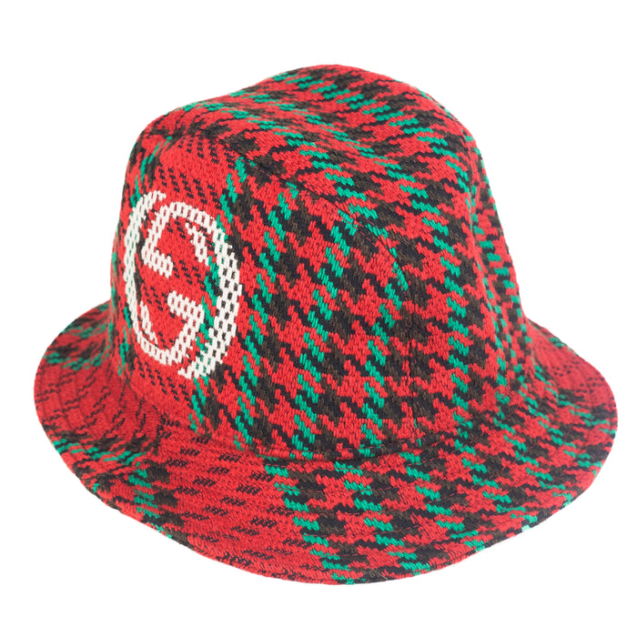 Gucci GG Houndstoth Wool Bucket Hat